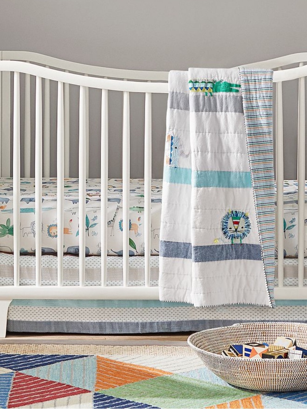 Pottery Barn Kids Colby Cotton Crib Skirt - Picture 2 of 8